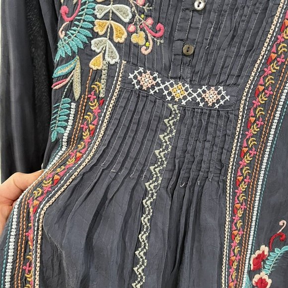 Johnny Was Black Tunic with Multicolor Embroidery - Picture 6 of 8